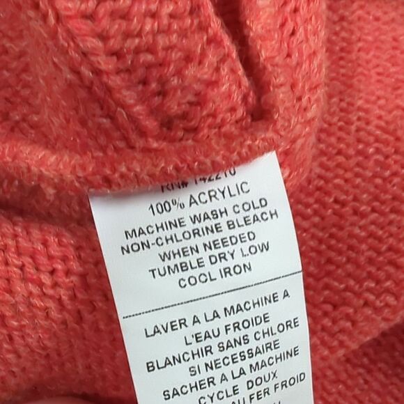 Mer Sea Sweater Womens One Size Coral Diamond Relaxed Sweater - Picture 7 of 9